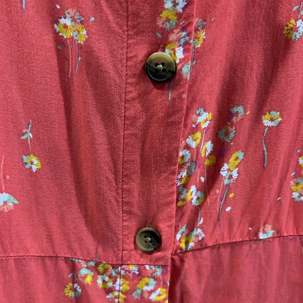 Peyton & Parker Floral Orange Button-Down Dress Size XL Lightweight And Flowy - Picture 3 of 6